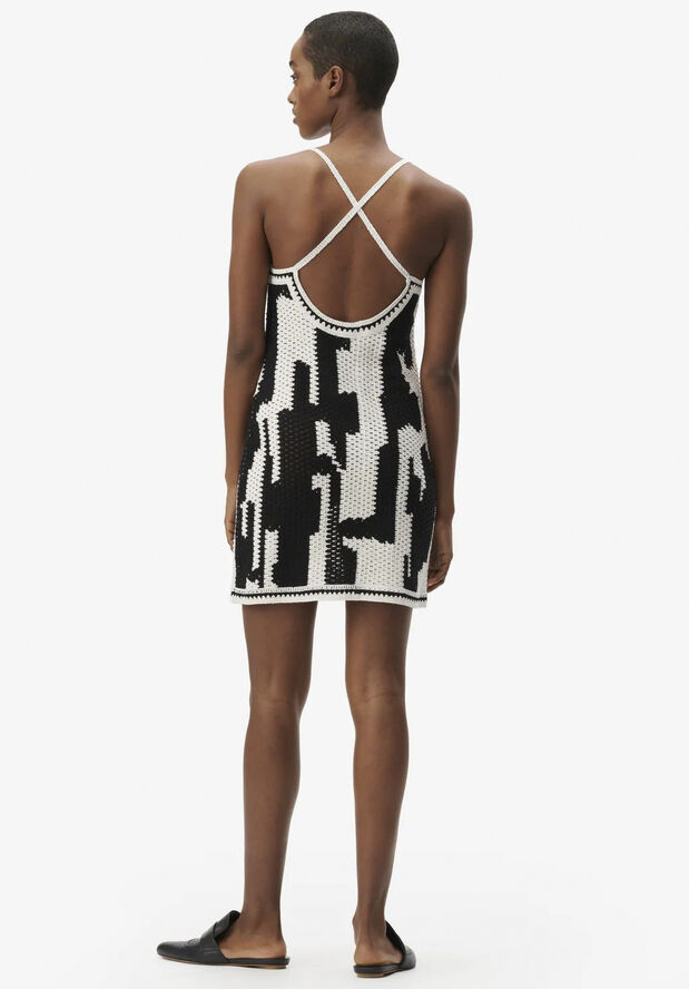 Lala Berlin Dress Kaleen Black white crochet