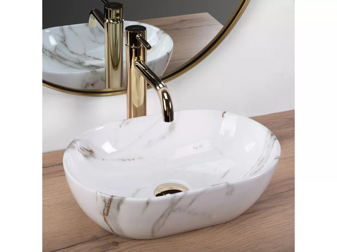 Vasque À Poser Rea Amelia Mini Shiny Aiax White