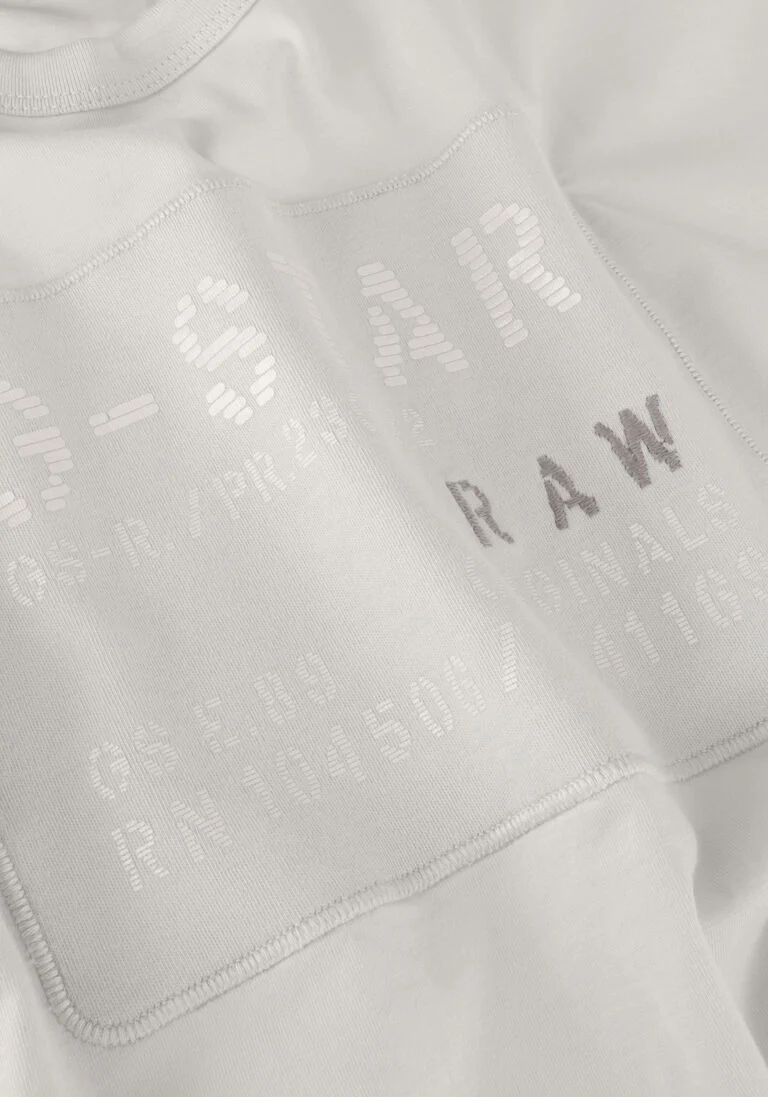 G-STAR RAW grijze g-star raw t-shirt applique multi technique r t