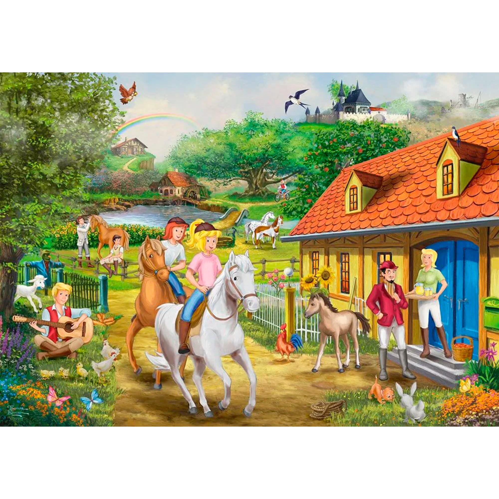 Schmidt Spiele Puzzle Thomas Kinkade Studios: Bibi & Tina – Spaß auf dem Martinshof