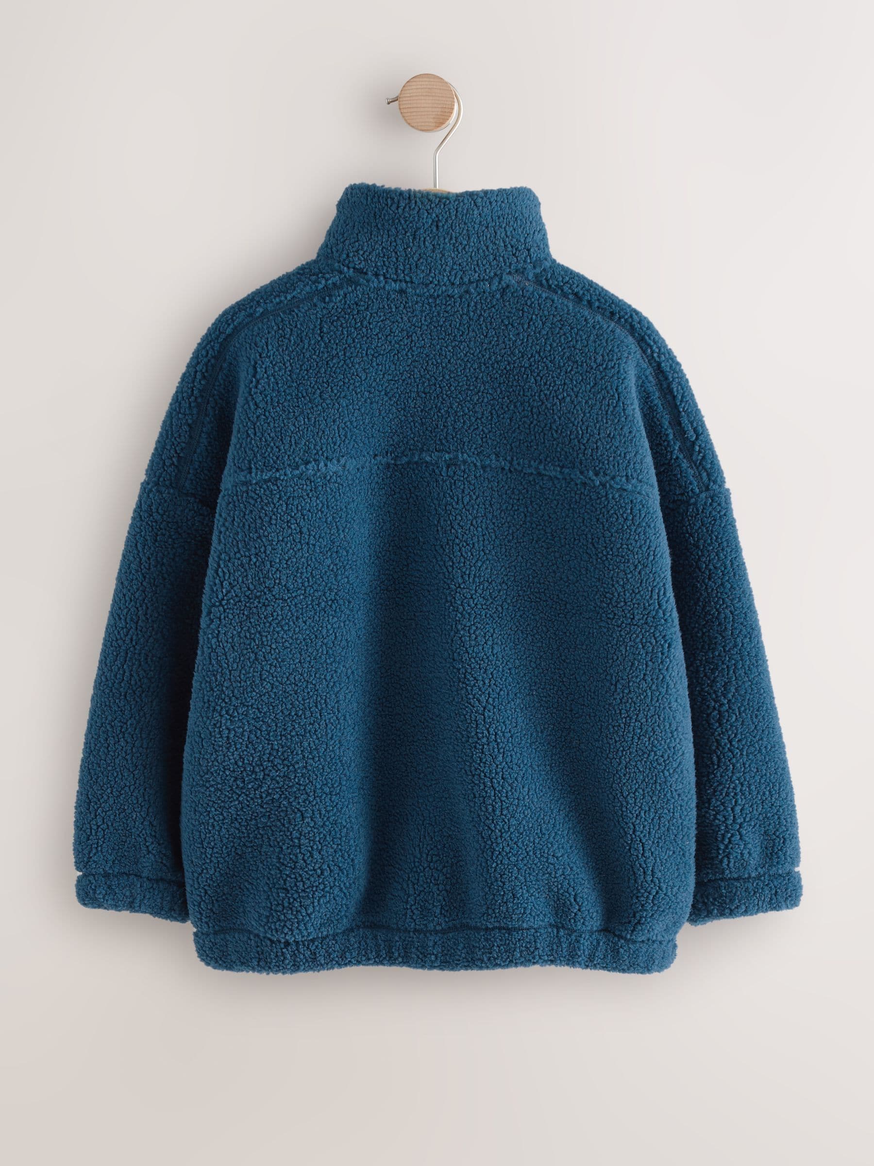 Normaal blauw - Fleece met trechterkraag (3-16jr)