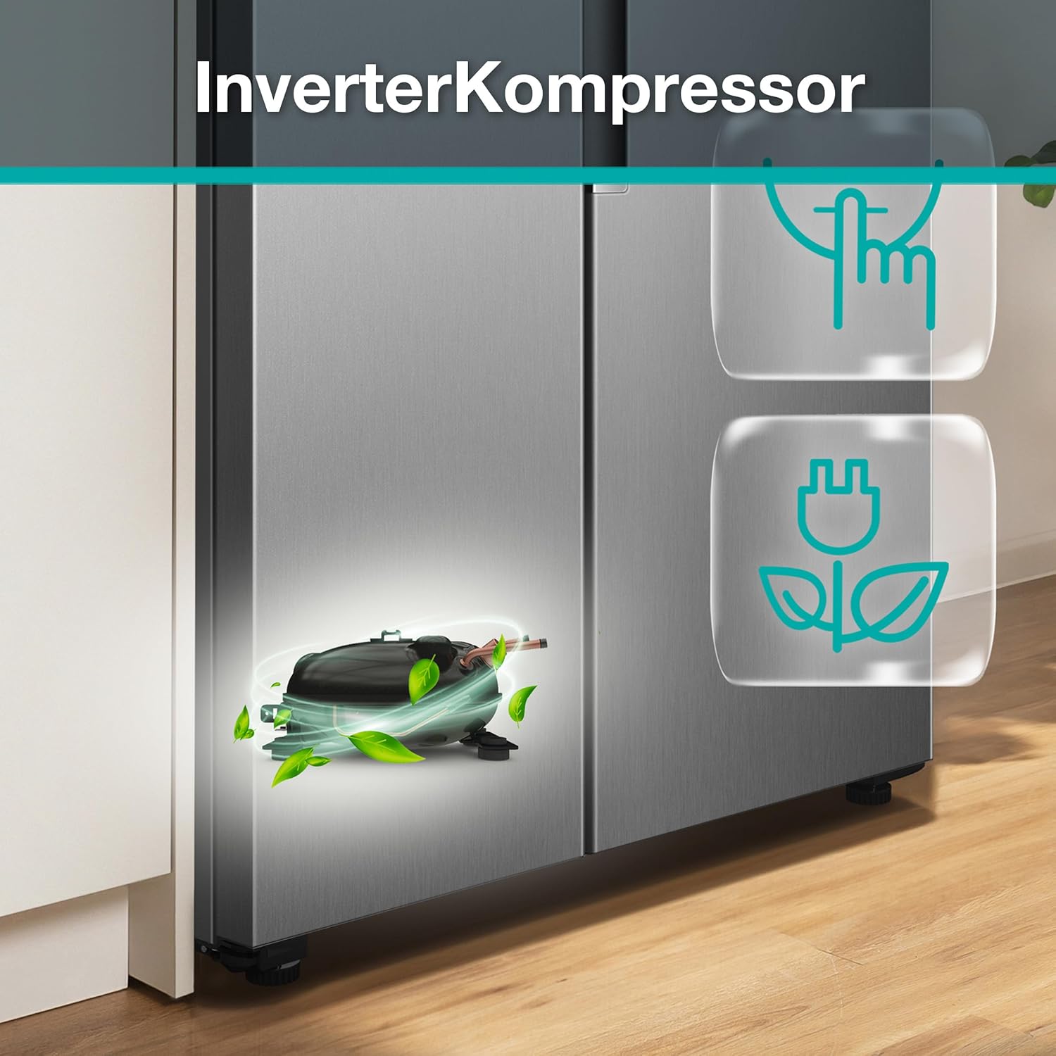 Gorenje NRS917E41BX Kühl-Gefrierkombination/Freistehend/ 544L/ 39dB/ EEK: E/NoFrost Plus/EcoModus/Multiflow 360°/ CrispZone/FastFreeze/(BxHxT): 91,1 × 178,6 × 61,5 cm/Schwarz