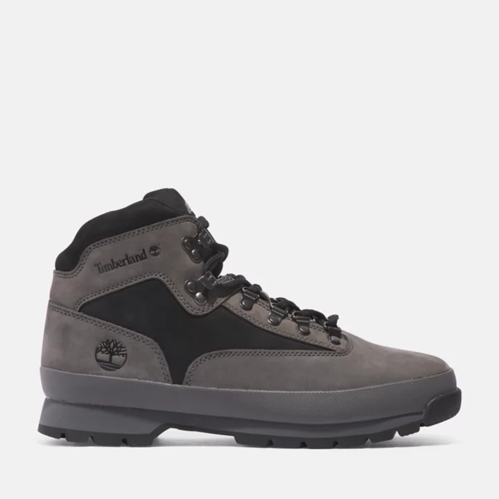 Bota de couro Euro Hiker masculina na cor cinza