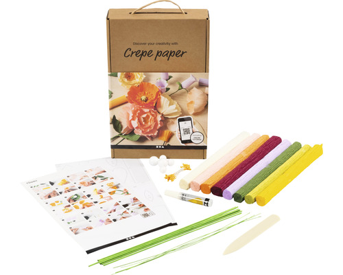 Crepepapier leerset, diverse kleuren