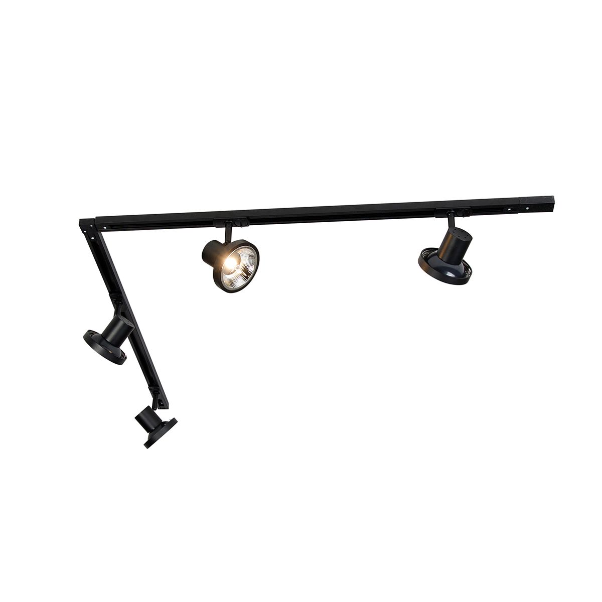 Modern railsysteem met 4 spots zwart 1-fase 200 cm - Iconic Jeany