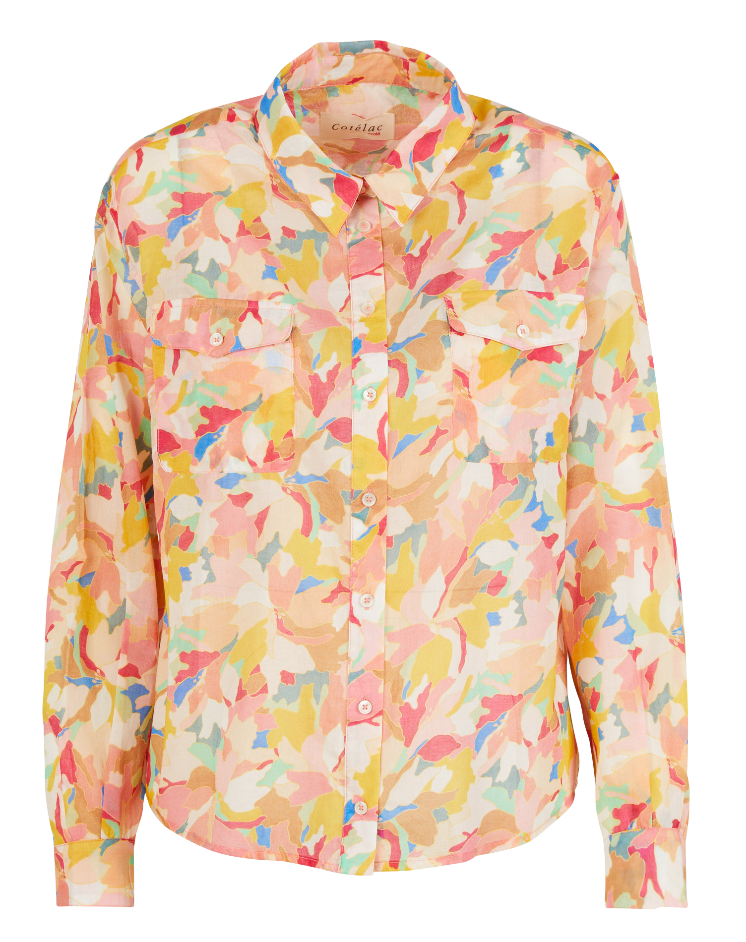 BORA - Chemise droite imprimée en coton | Rose