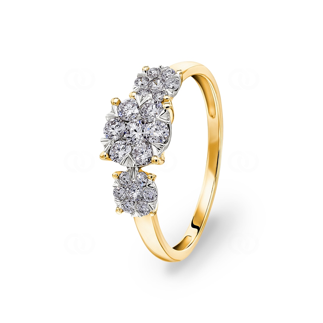 Verlobungsring 750/18 K Gelbgold mit Diamanten 0.50 ct H/si by CHRISTIAN