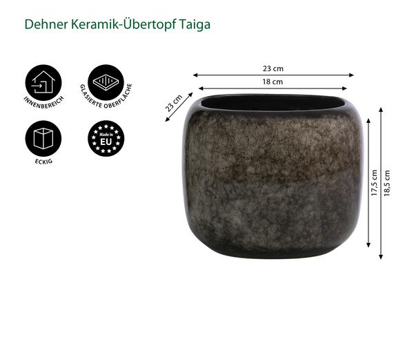Dehner Keramik-Übertopf Taiga, quadratisch