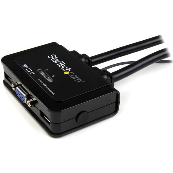 StarTech.com Switch KVM USB VGA à 2 ports - Commutateur KVM alimenté par USB avec câbles et commutateur à distance