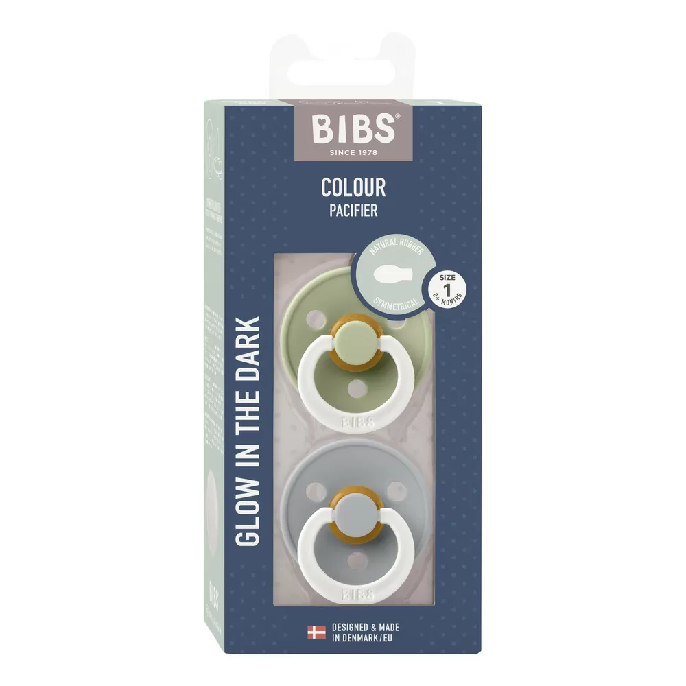 BIBS Colour Latex Symetrisk Sage GLOW/Cloud GLOW - Flere størrelser