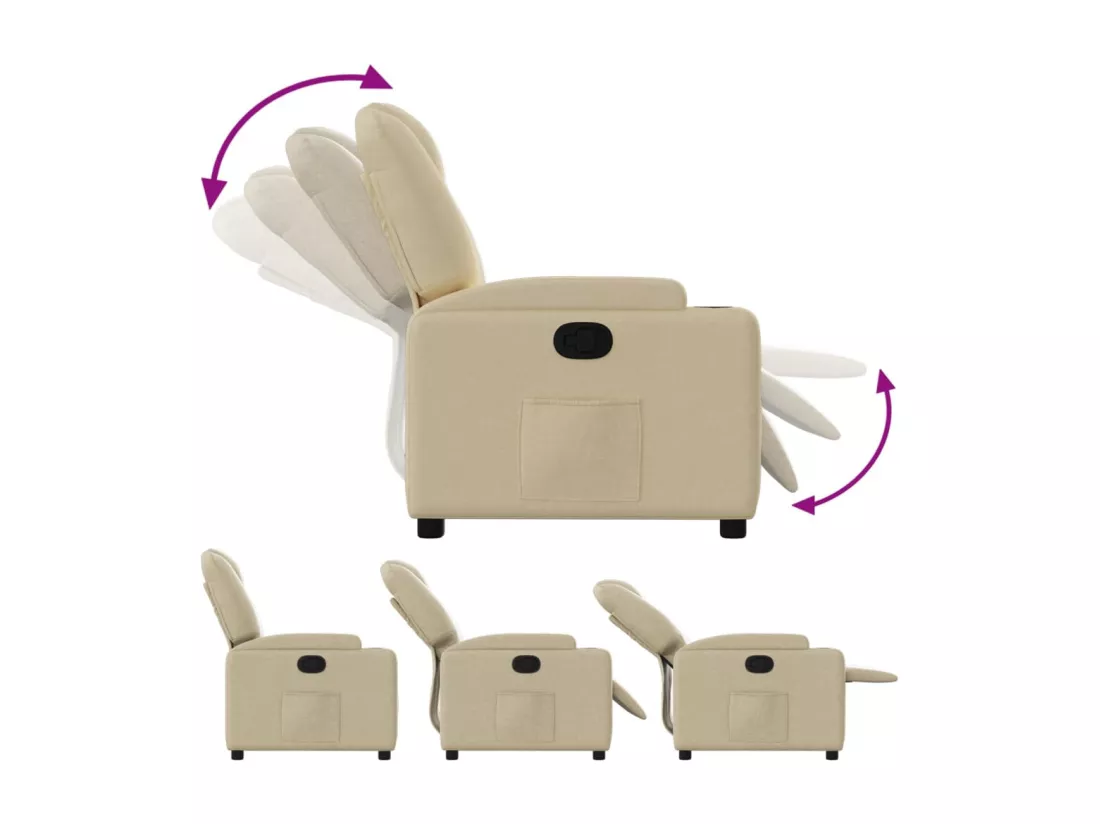 Fauteuil inclinable Crème Tissu