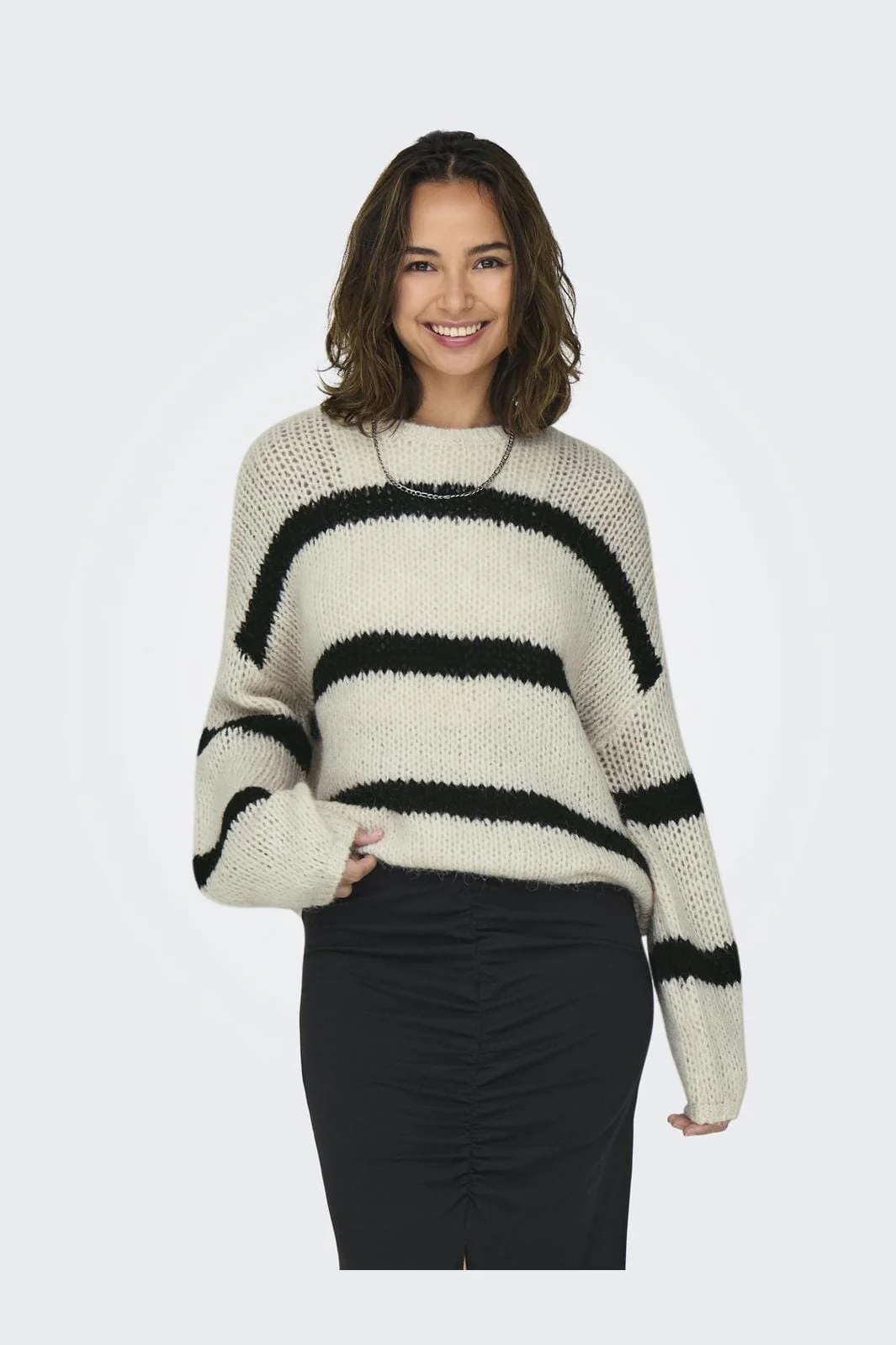 Only Onljackie Ls Pullover Knt 4552779 pearled ivory black