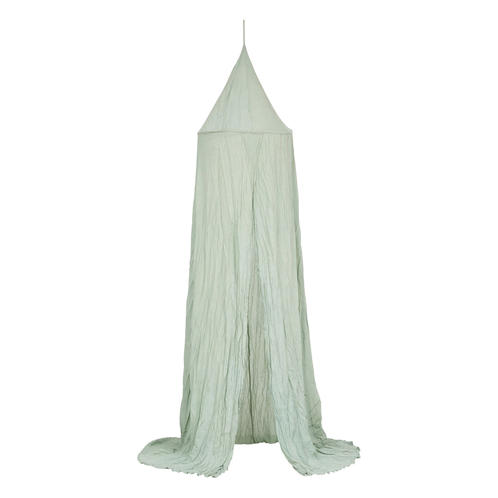 Ciel de lit double gaze de coton vert H 350cm