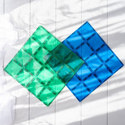 Connetix set bodemplaten green-blue - 2st