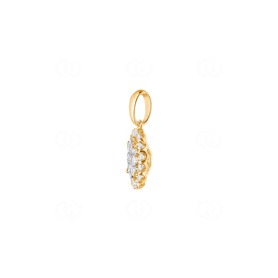 1.00 Karat Halo Diamantanhänger 750/18 K Gelbgold