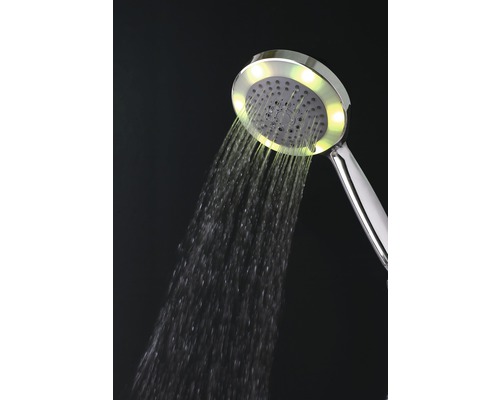 Basano Marsala handdouche, Ø 13 cm, met LED-verlichting, 3 verstelbare straalsoorten, chroom