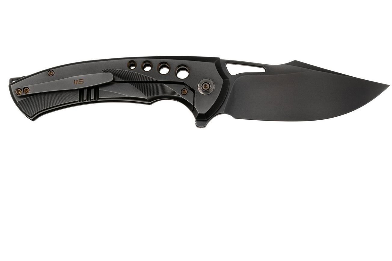 WE Knife Swiftfin WE23051-3 Polished Gray CPM 20CV, Gray Titanium, Dark Golden Holes zakmes