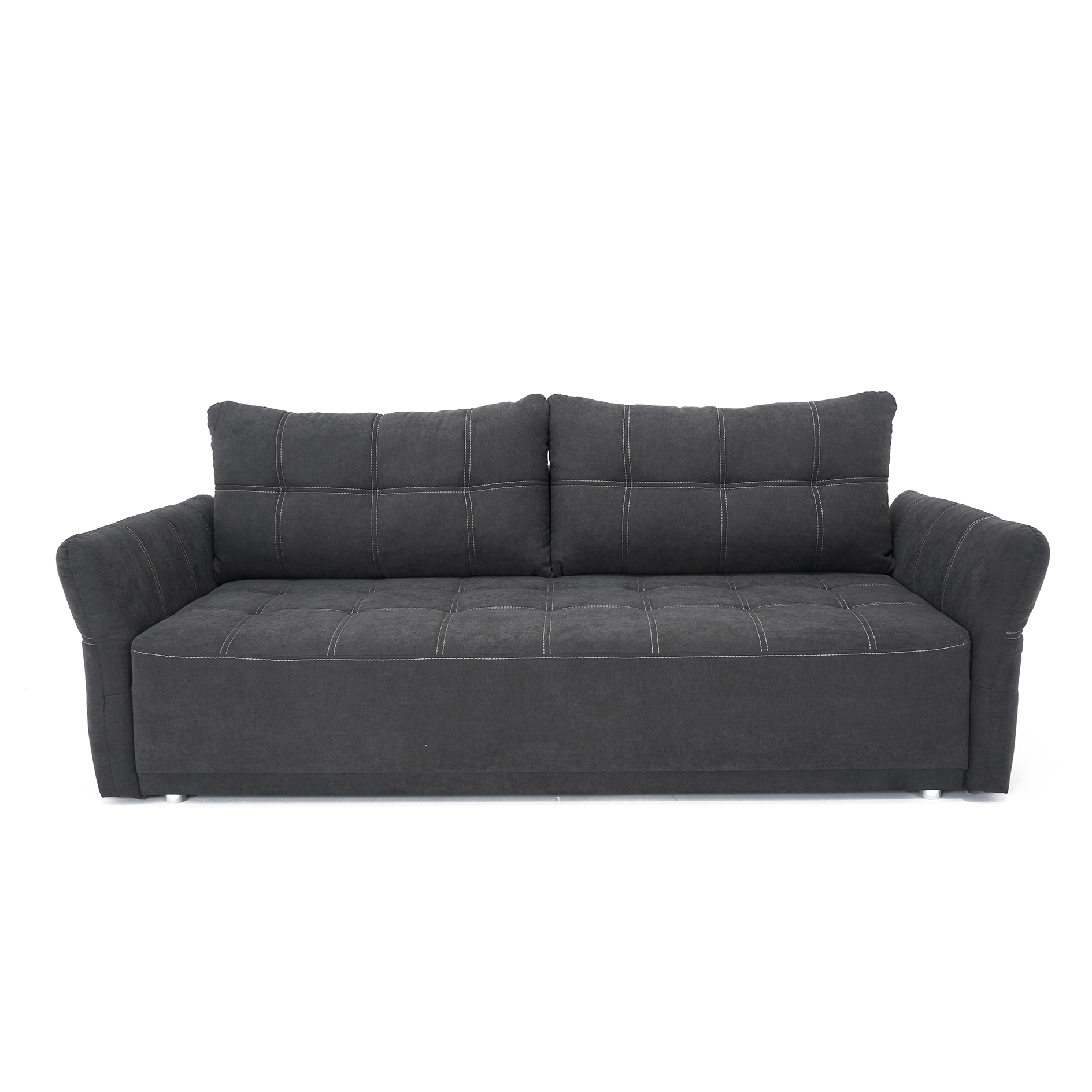 Schlafsofa - graubraun - regulierbare Armlehnen