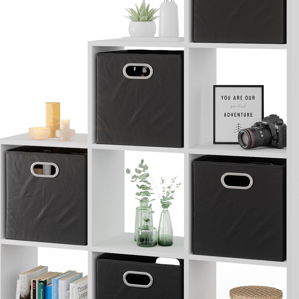 Vicco Treppenregal Raumteiler Bücherregal 10 Fächer Weiß Stufenregal Faltbox