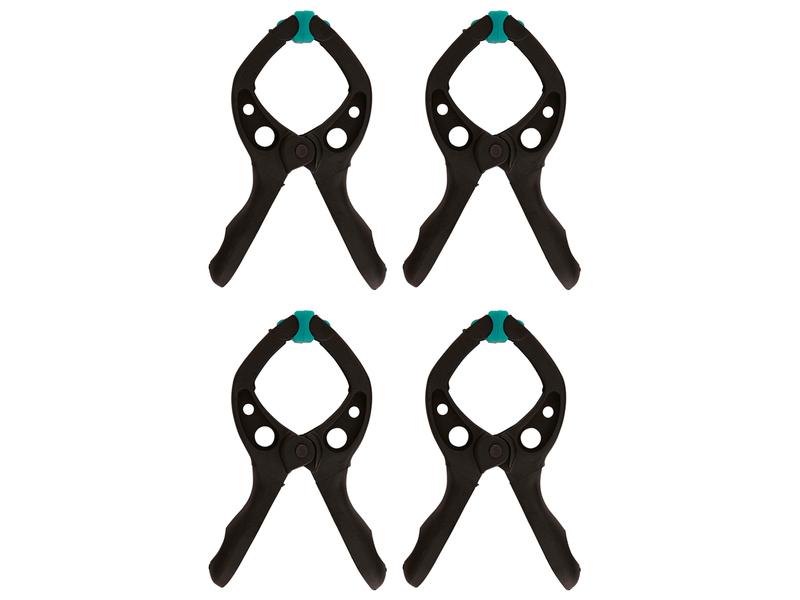 Wolfcraft Mini-Federzwinge 4 Stück 30 mm Vielseitiger Allrounder – ideal für Haushalt, Hobby und Bastelprojekte