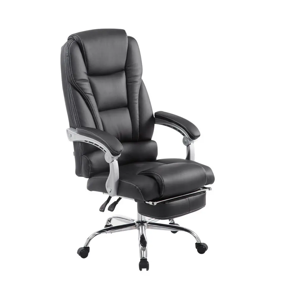 CLP Bureaustoel Pacific chroom Frame - Kunstleer - zwart