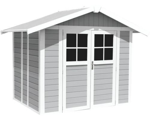 Grosfillex Lodge M tuinhuis, 296 x 258 cm, lichtgrijswit