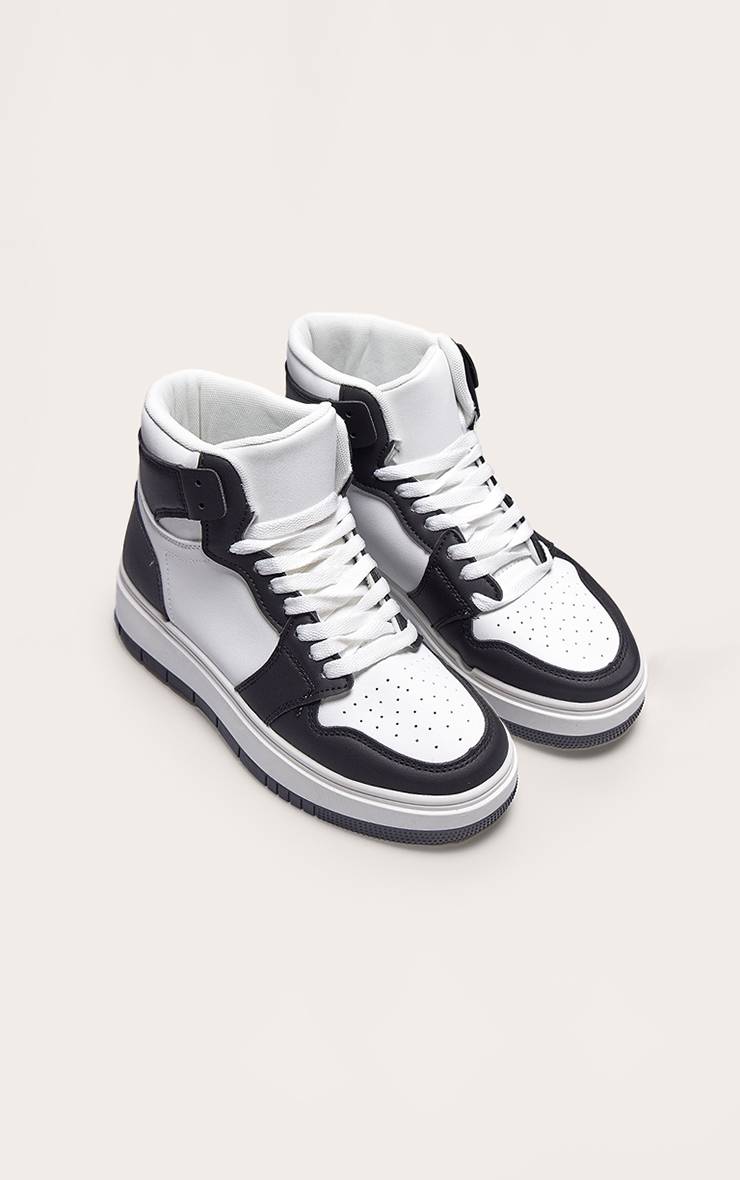 Monochrome Baskets Montantes À Plateforme Et Lacets