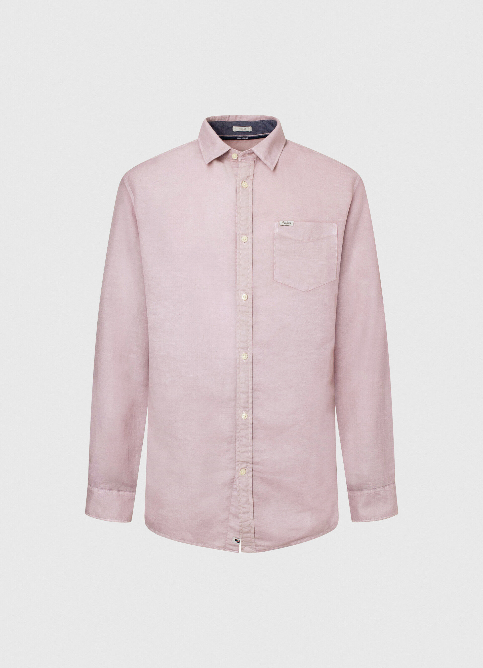 Camisa de linho de manga comprida Parker - rosa claro