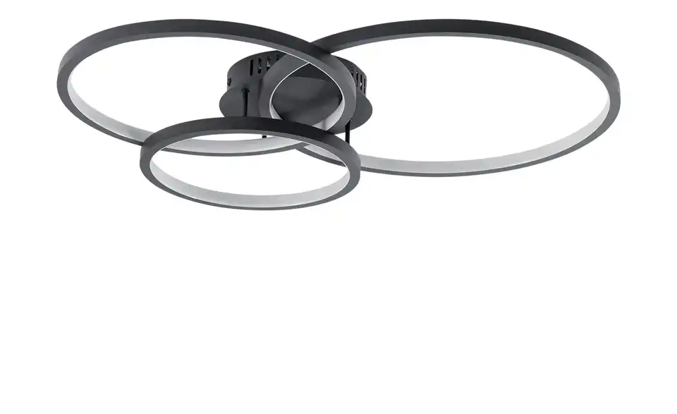 Trio LED Deckenleuchte 3-flammig Schwarz, lackiert