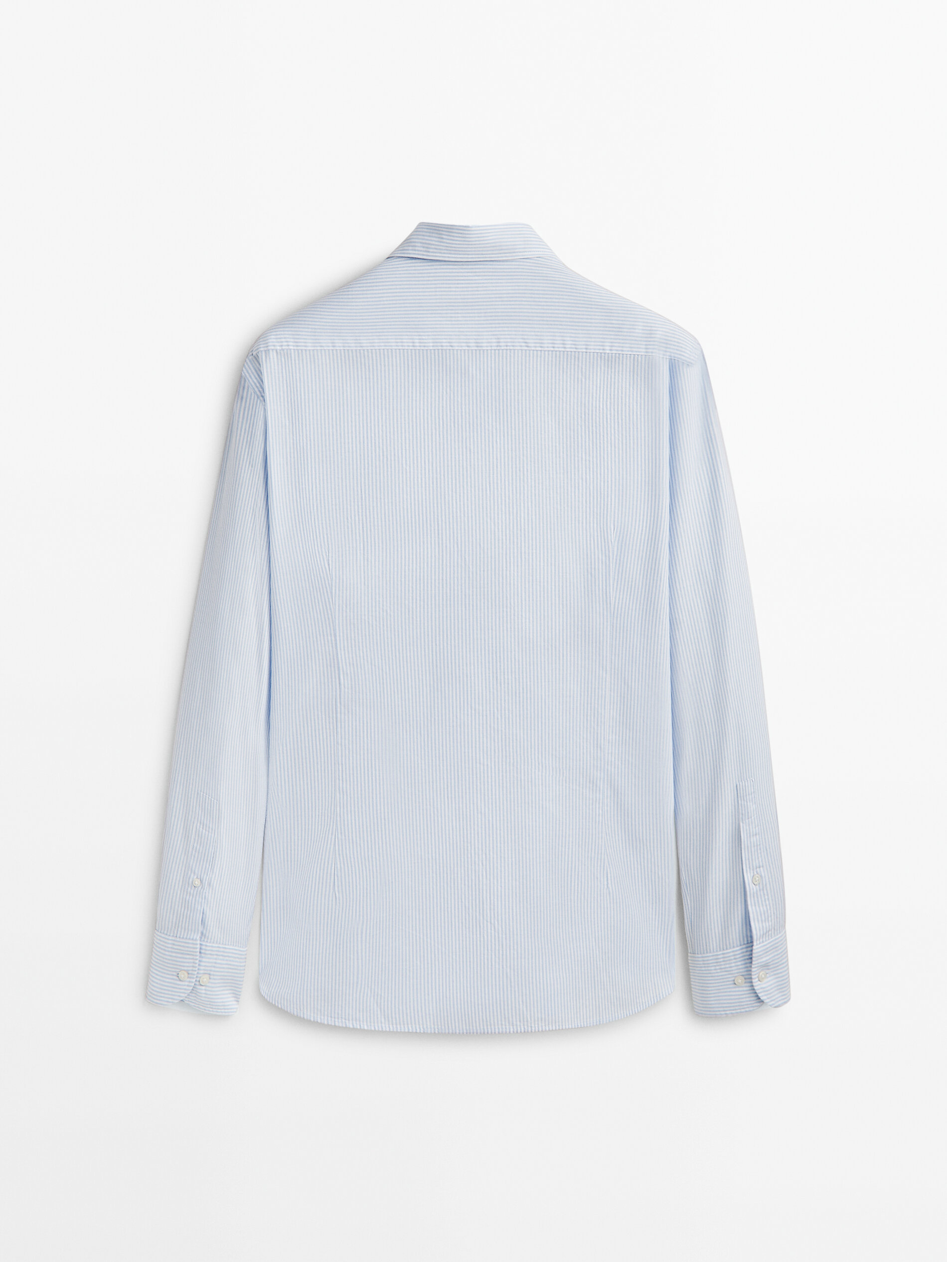 Camisa Oxford slim fit Rayas Algodón - AZUL CLARO