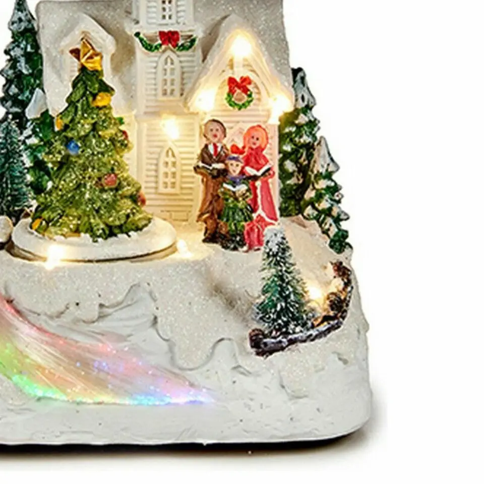 Krist  Kerstdorp tafereel kerk - draaiende kerstboom
