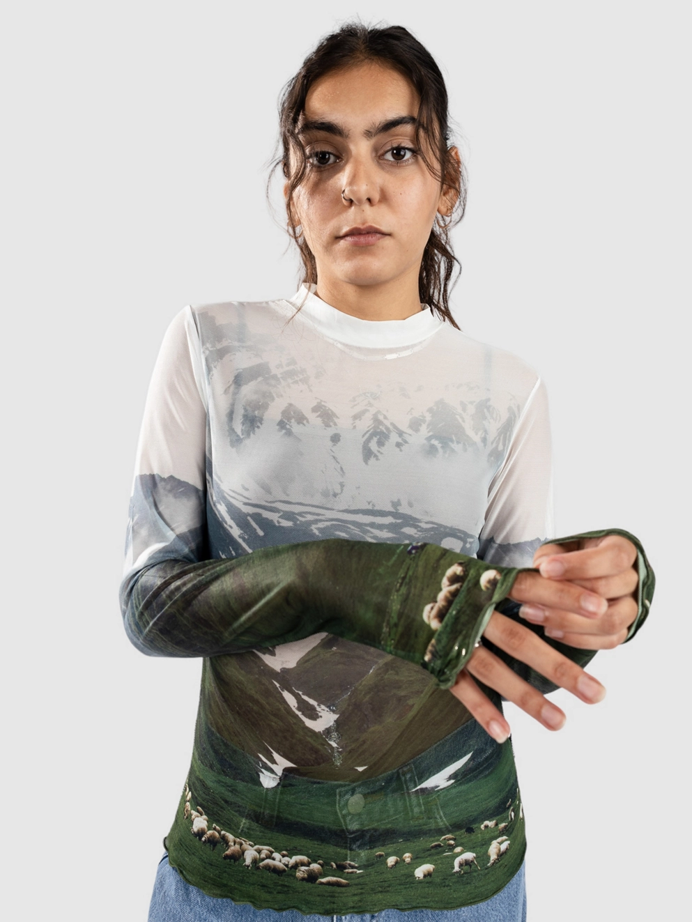 Blue Tomato Mesh Layer Long Sleeve T-Shirt sheep
