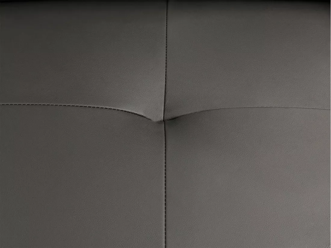 Canapés 3 places et 2 places en cuir gris anthracite SOLANGE