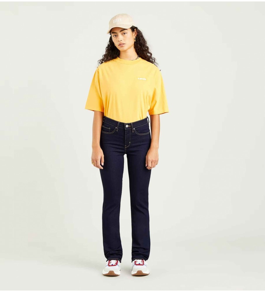 Calça jeans Levi's Straight Shaping 314 azul marinho