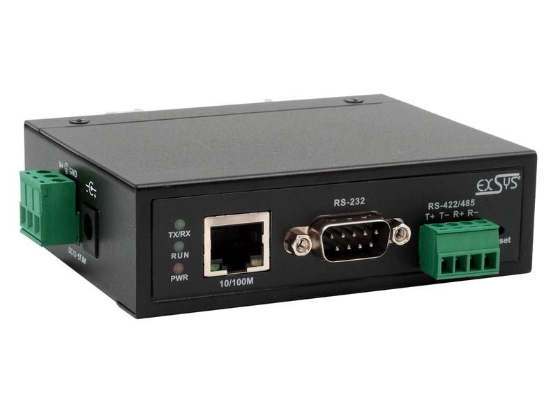 Exsys Serieller Geräteserver EX-61001 Serieller Multiprotokoll-Geräteserver mit 1 Ethernet Port