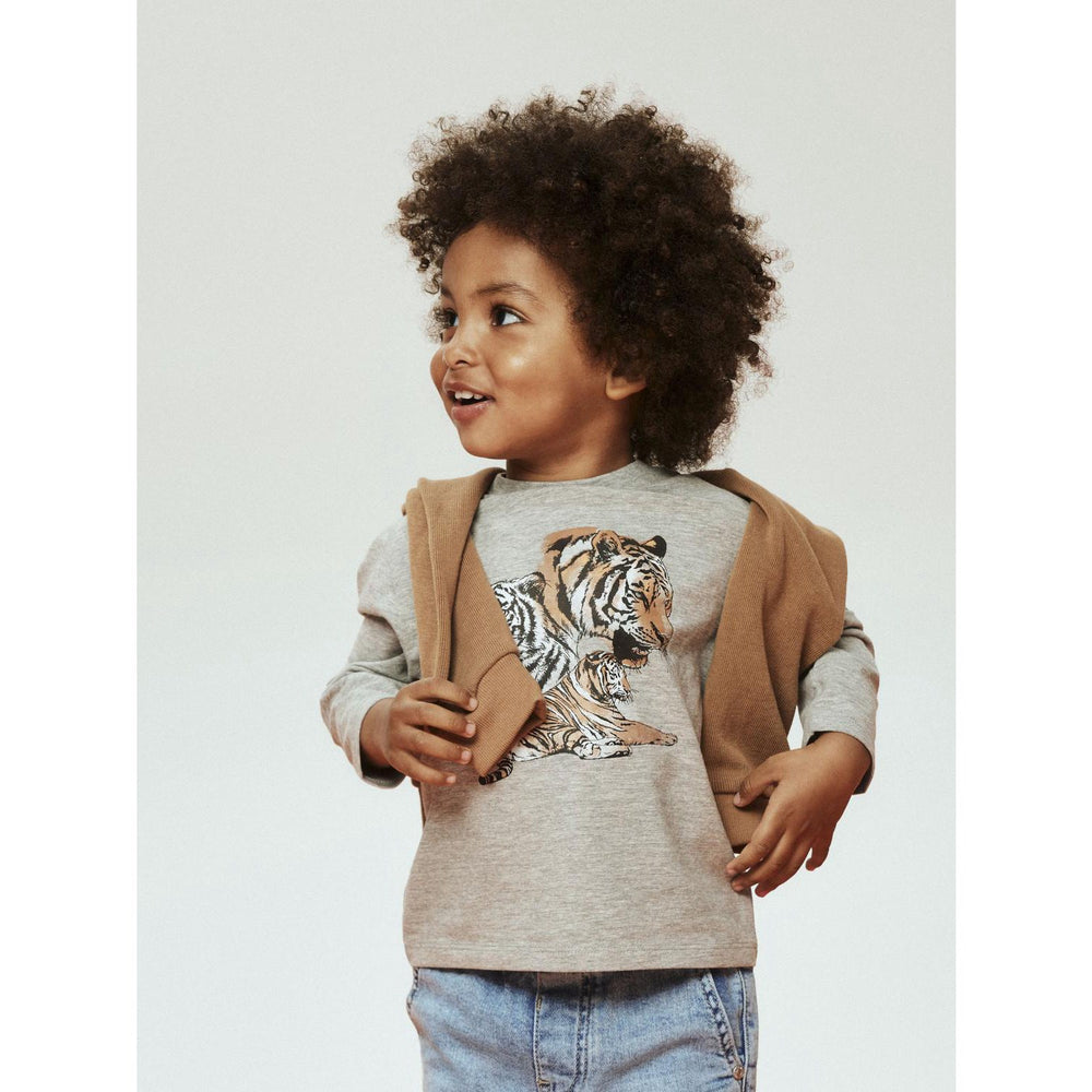 Køb Name It Grey Melange Nmmthornton Ls Nreg Top Box