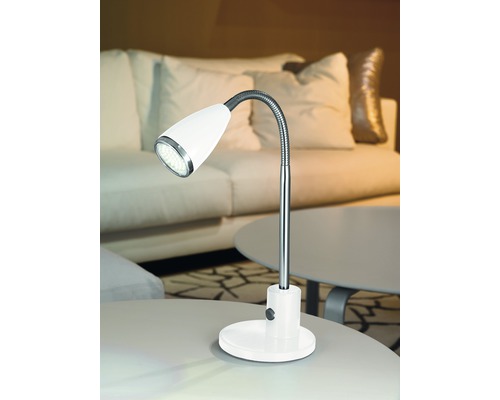 LED-kantoorlamp 3W 200 lm 3000 KH 32 cm Fox wit/chroom