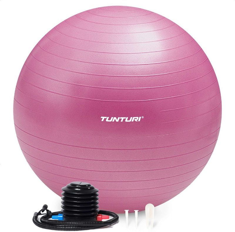 Tunturi - Anti Burst Fitnessbal - Paars - 65 cm - Inclusief Pomp - 220 kg Gebruikersgewicht