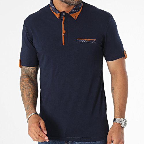 Polo Manches Courtes Bleu Marine