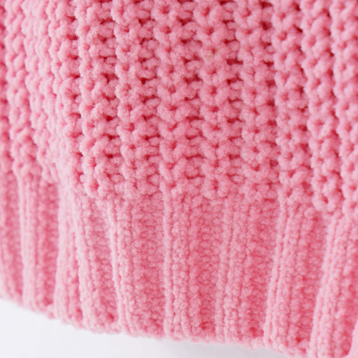 Topomini Baby Pullover aus Chenille rosa / hellbeige