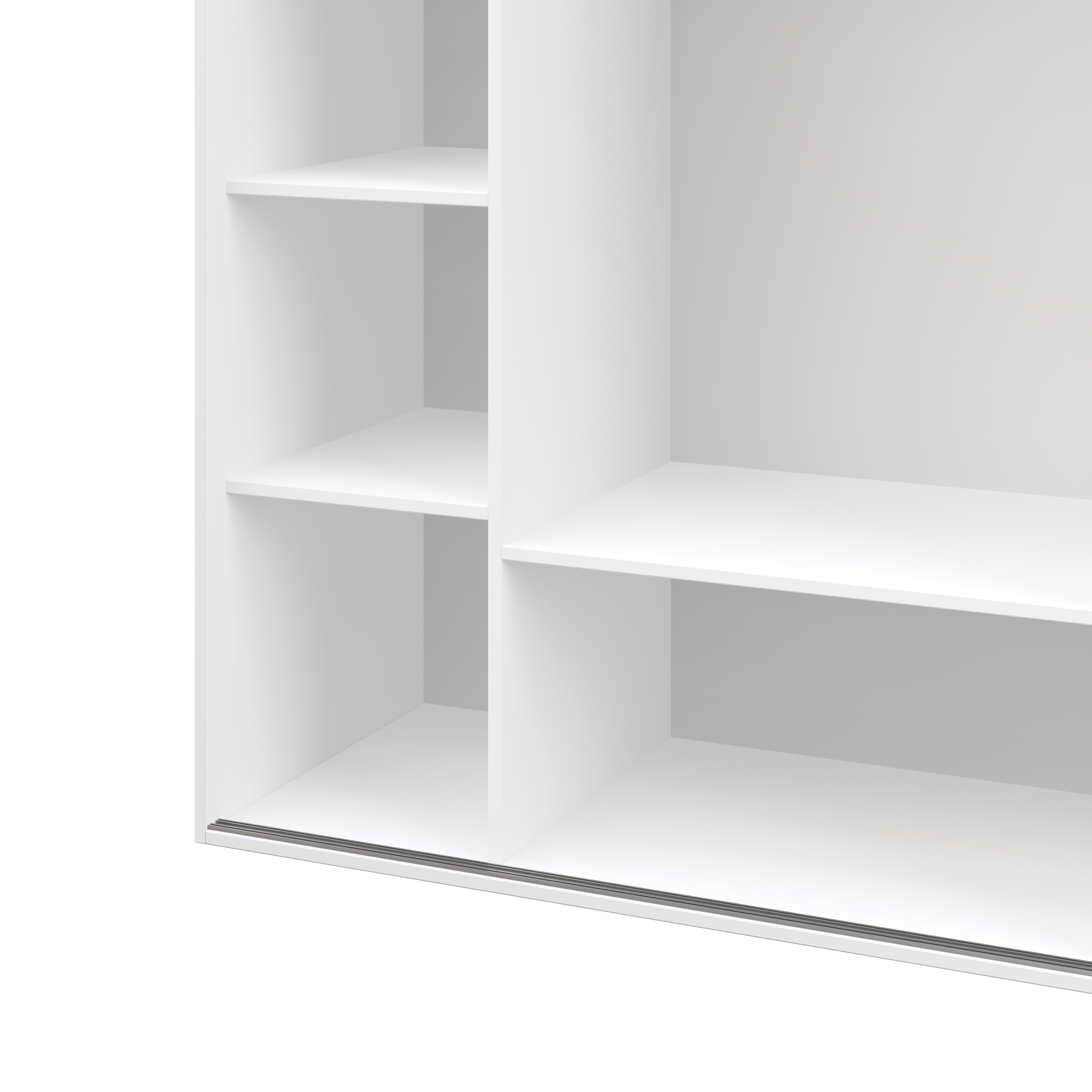 Kleiderschrank Schiebetüren mit Spiegel REVA 230 cm weiss