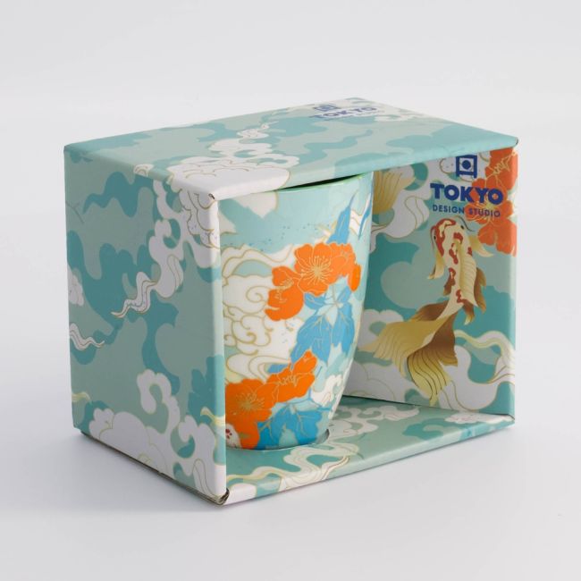 Kawaii Goudvis Beker in Geschenkdoos 8.5x10.2cm 340ml