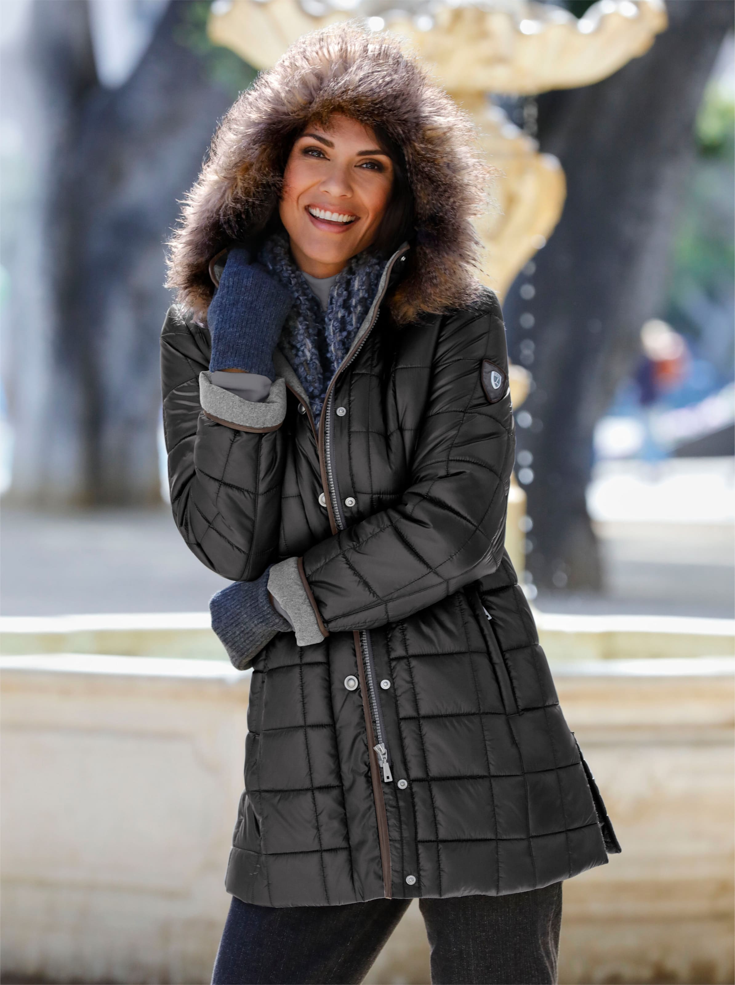 Steppjacke in schwarz