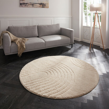Vloerkleed Norwalk Rond - Crème - ø 160 cm