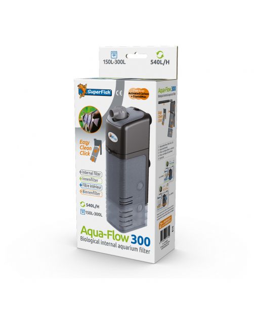 Superfish Aquaflow 300 Dual Action Filter - Binnenfilters - 7x12.5x29 cm Zwart 250-540 l\/h