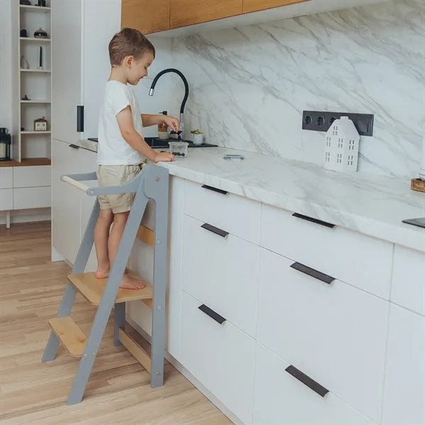 Køb Duck Woodworks Foldbart Læringstårn Grey
