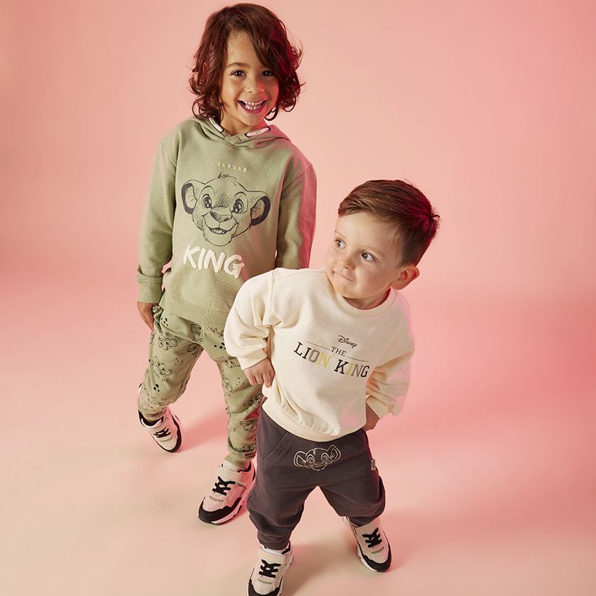 Jogging molleton print Simba Disney pour bébé garçon - Gris foncé