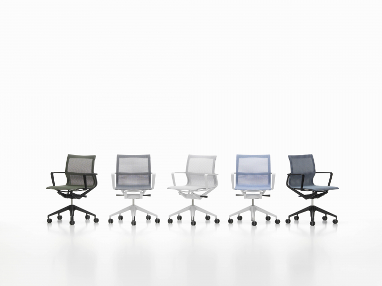 Vitra Physix bureaustoel zwart onderstel Trioknit silver
