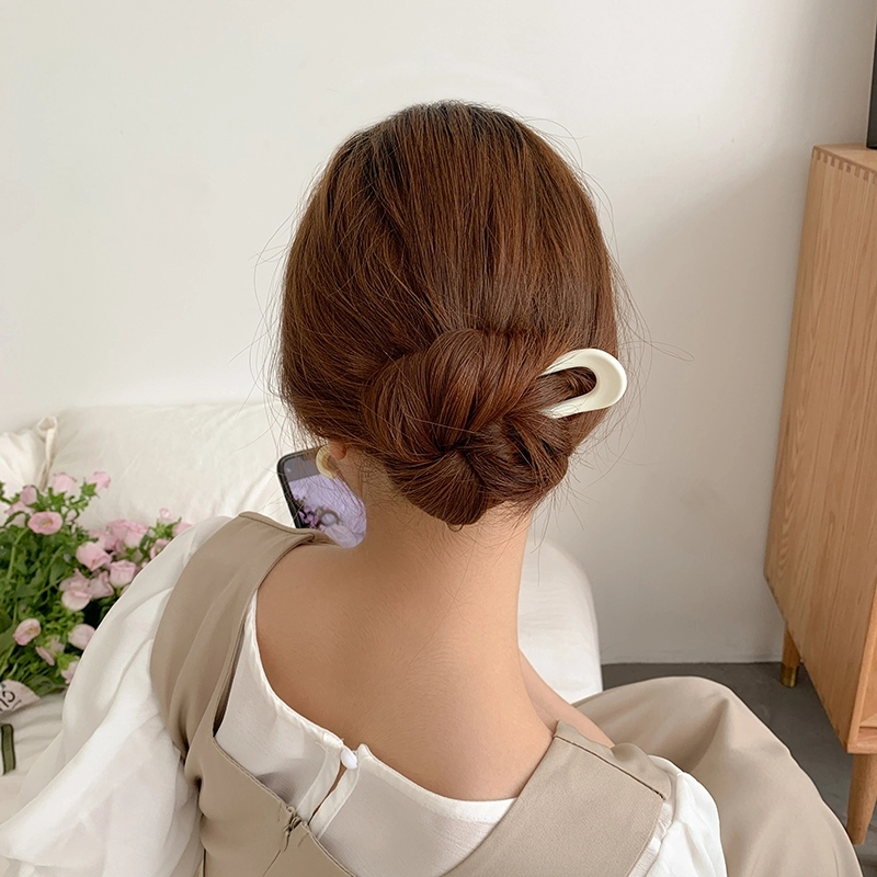 (10cm) Haarnadel Metall French Twist Klammer Dutt Haarschmuck - Rosa