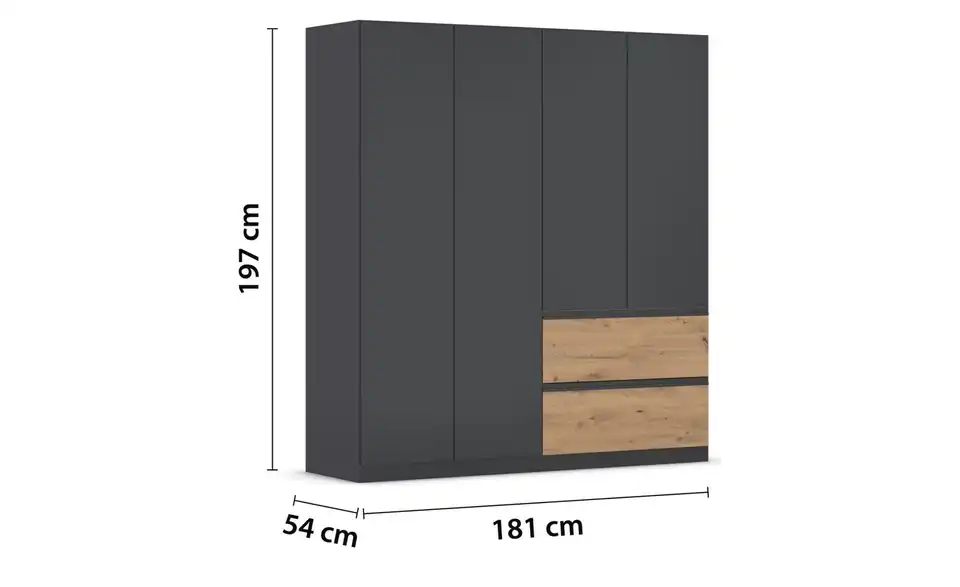 Drehtürenschrank 181 cm 4 Stück